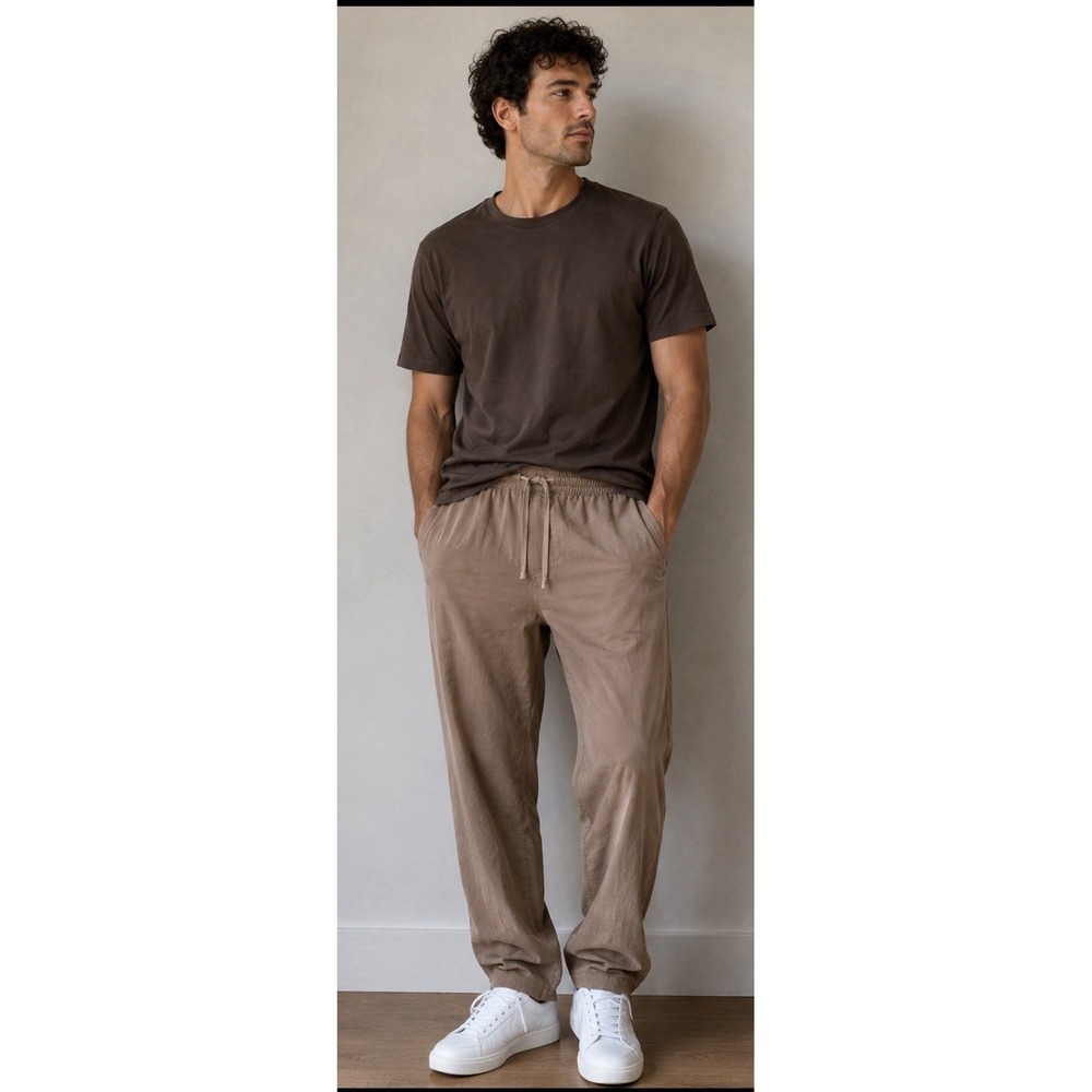 Abercrombie & Fitch Men's Linen Sneaker Pant Stretch Joggers Sz S Retail $90